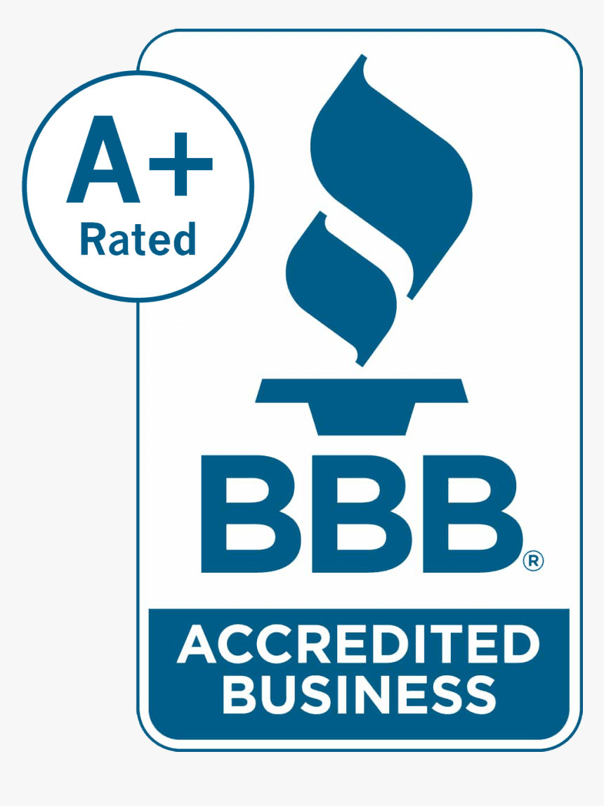 BBB Accredited Business logo with A+ rating symbol.